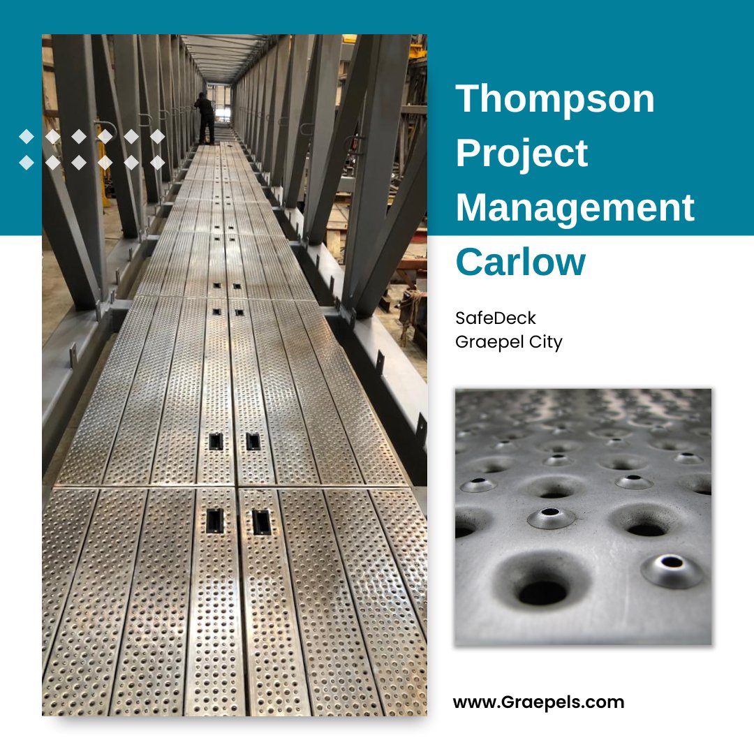 Non-slip Graepel City variation for Thompson Project Management in Carlow. Whether it's for industrial facilities, commercial spaces, or public areas, 'SafeDeck' ensures longevity & reliability with minimal maintenance requirements. 💼 Our  #FlooringSolutions #Graepels #grating