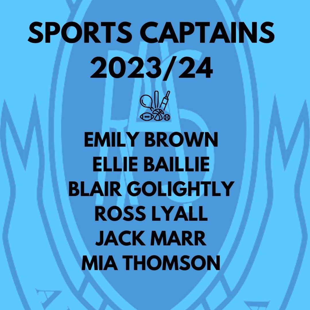 🏸🏀RHS SPORTS CAPTAINS 2023/24⚽🏑

We are delighted to announce that the following Ross High Pupils have been successful in becoming our Sports Captains for the 2023/24 school year:

EMILY BROWN
ELLIE BAILLIE
BLAIR GOLIGHTLY
ROSS LYALL
JACK MARR
MIA THOMSON

#proudtobeross