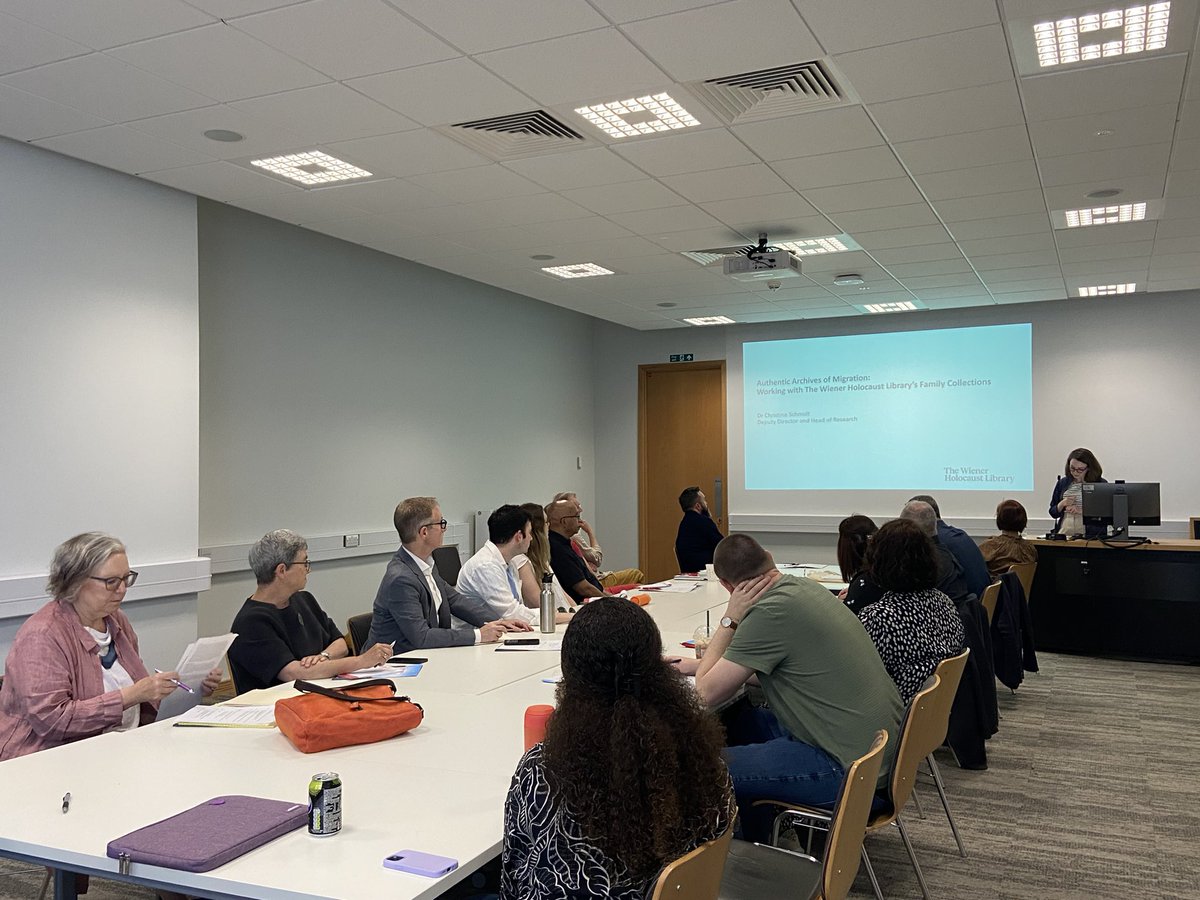 HistorianBecky's tweet photo. Day 3 of the closed portion of the @qubpublichist @CTMconference began this morning with “Archival Collections Methodologies” with Dan Stone (@RHUL_HRI), @ChristineErinWL (@wienerlibrary), @Linden_P (@QUBSC), and @CahalMcLaughlin (@qubscreen). @QUBelfast @QUB_History @HAPPatQUB https://t.co/PmRA9xShBc