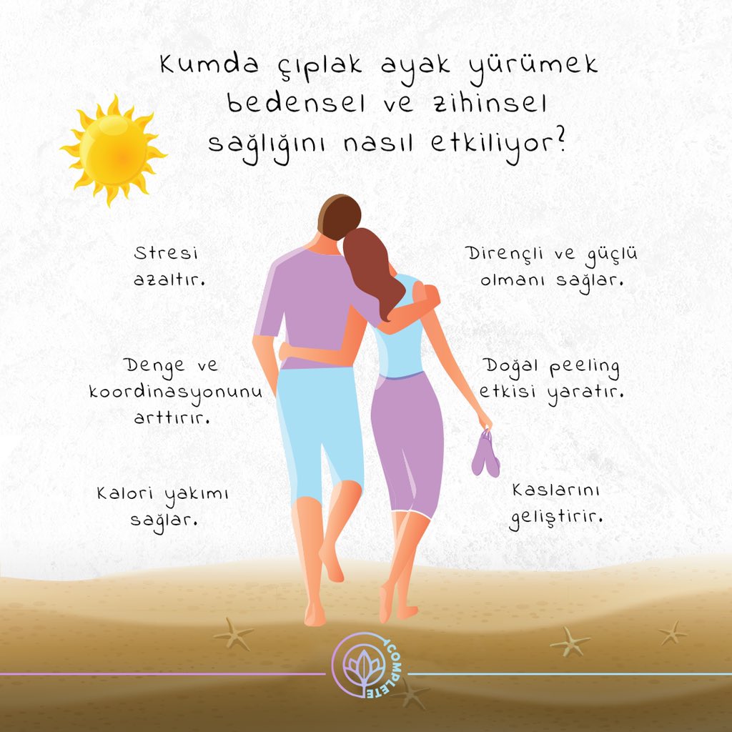 Kumda yürümek sana fayda sağlıyor mu? 

Bilimsel olarak evet. Hem zihinsel hemde bedensel olarak sağlığına çok fazla katkısı var. 

#complete #sağlık #yaşam #zihinsağlığı #bedensağlığı