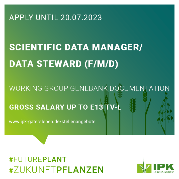 You have a master or PhD degree in the field of biology, computer science, bioinformatics or agricultural sciences? And you ideally have experience in biodiversity research or with genetic resources? Then we at <a href="/LeibnizIPK/">Leibniz IPK</a> have a job offer!

➡️Read more: bit.ly/3NkNbOC