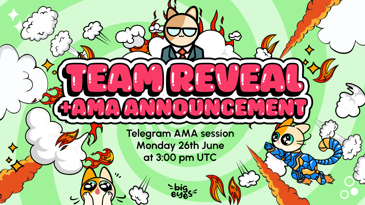 Gm #CatCrew!😻

🚨Cute Update on AMA session:

Today's AMA session has been moved to Monday, June 26th at 3 PM UTC!⏰

It will be a LIVE VIDEO session featuring our amazing team!🙀

Pre-purrrr your paw-some questions and get ready ready for the LIVE SESSION!🚀

#BigEyesToTheMoon