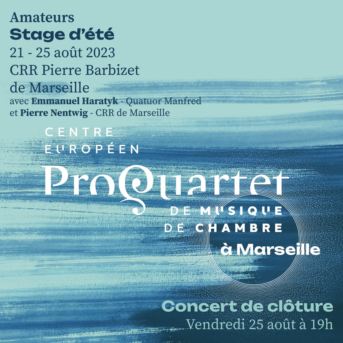 Vous jouez d'un instrument et rêvez de faire de la musique de chambre ? Rejoignez le stage amateurs de Marseille du 21 au 25 août avec Emmanuel Haratyk et Pierre Nentwig !

helloasso.com/.../inscriptio…
