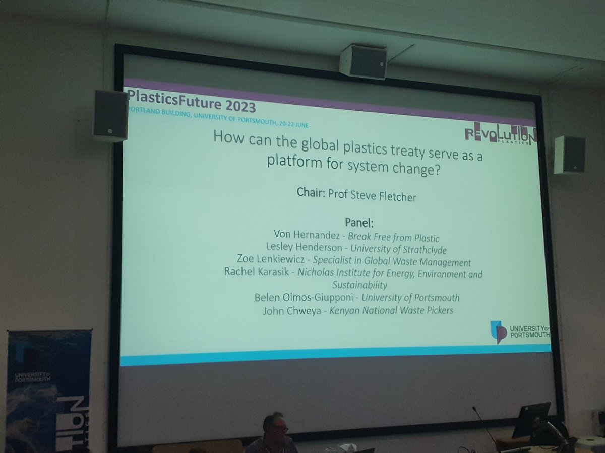 keiron_roberts's tweet image. Penultimate panel session at the #plasticsfuture2023 conference
Strong focus on the plastics treaty