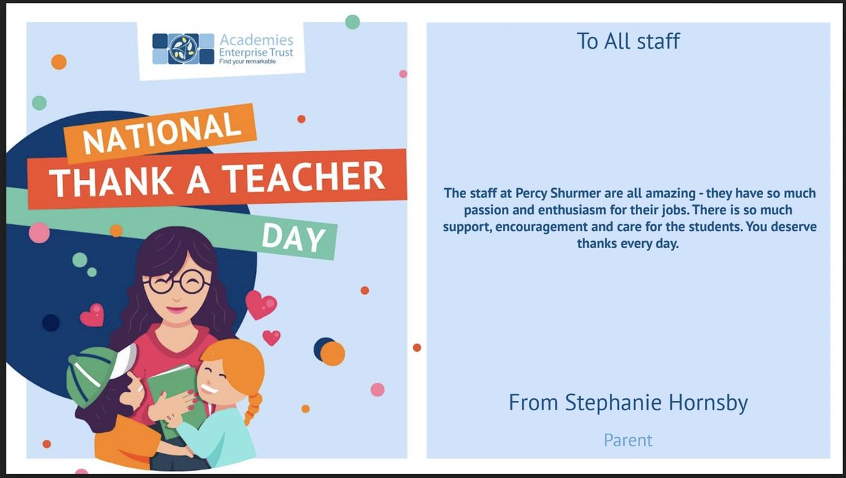 #AET #PercyCommunity #PercyParents
#ThankATeacherDay 👏👏