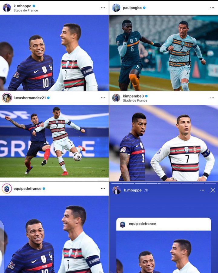 When nearly the whole French National team posted pictures with Cristiano Ronaldo