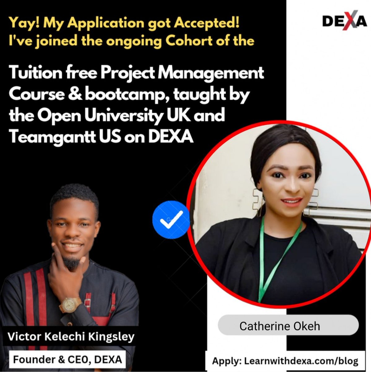 CaMyrrh's tweet photo. Hi! I am elated to be among those selected for the tuition-free Project Management course taught by The Open University UK &amp; TeamGantt. I applied through https://t.co/jWzyiEWmdx

@Learnwithdexa
#LearnwithDEXA
#projectManagement
#ProjectManager 
#OpenUniversityUK 
#TeamGantt https://t.co/6FPh8J0qmc
