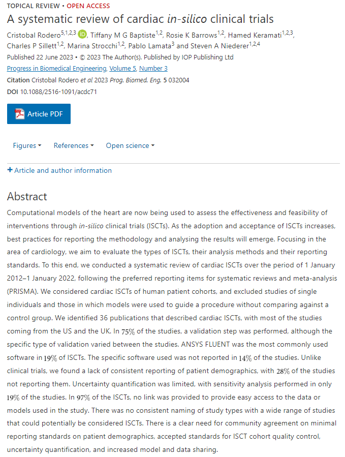 TovRodero's tweet photo. We just published a systematic review of cardiac in-silico clinical trials and... we definitely have some homework to do. Links to the paper, and resources to reproduce the review at the end of the 🧵👇(1/8) https://t.co/OSGDxlP6e8