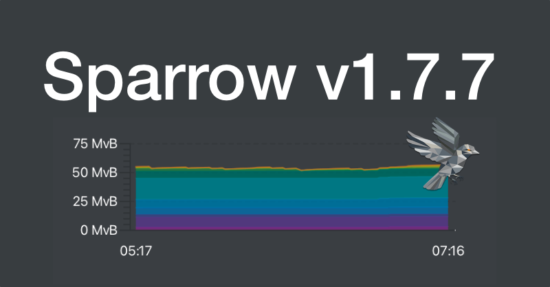 SparrowWallet's tweet photo. Sparrow v1.7.7 released with:

Improved mempool fee rates chart
Multiple improvements for a high fee environment
Performance optimizations for large wallets
Better usability on @BorderWallets grids

More: https://t.co/FQ4v1QGW7A