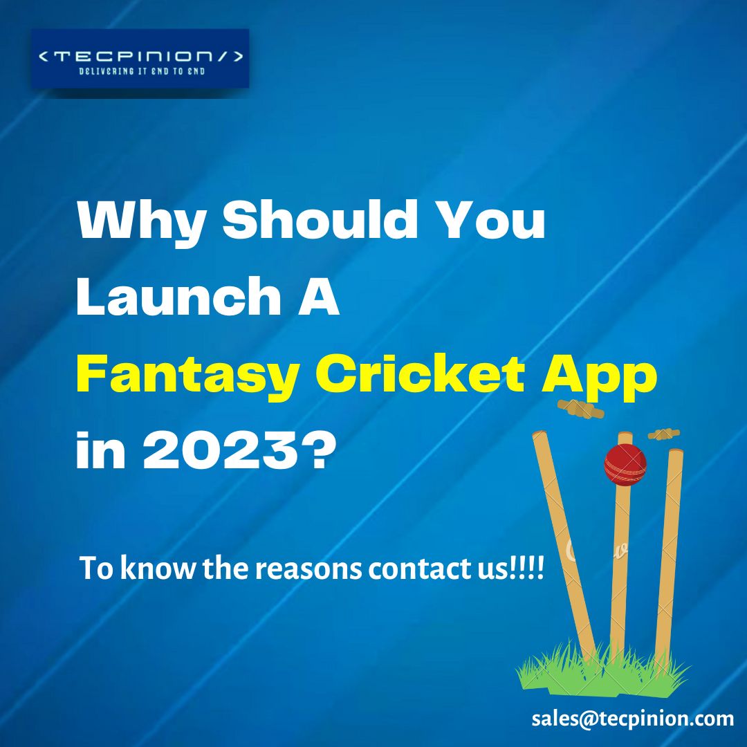 🏏Dreaming of becoming the mastermind behind the most engaging cricket app? 🚀
Look no further, than Tecpinion!! 🤩

#FantasyCricketApp #GameChanger2023 #fantasysports #fantasysportsappdevelopment #fantasysportssoftware #fantasysportsdevelopment #fantasysportsdeveloper #Tecpinion