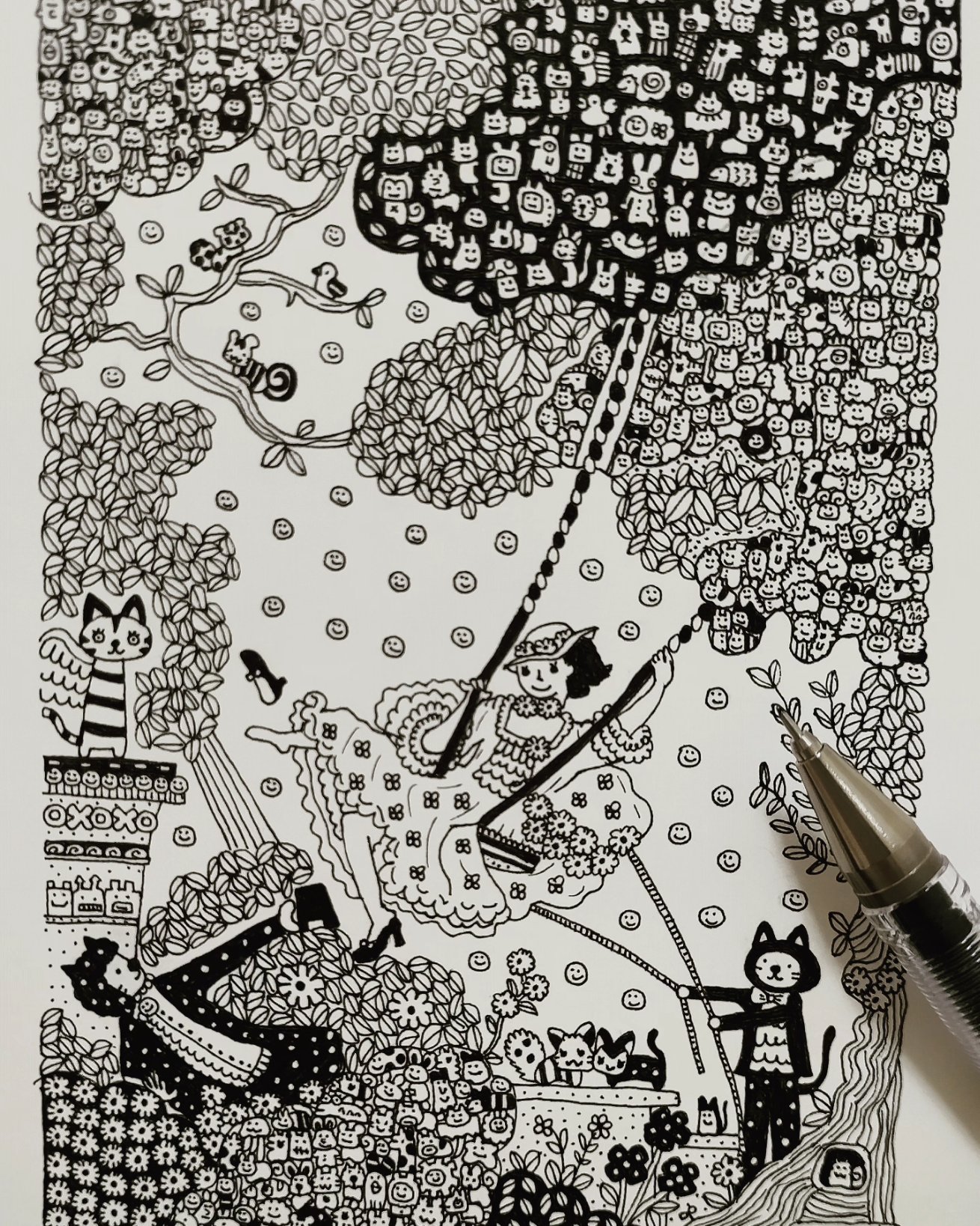 特別プライス 佐藤明日香 ボールペン画 「始まる」 - 通販