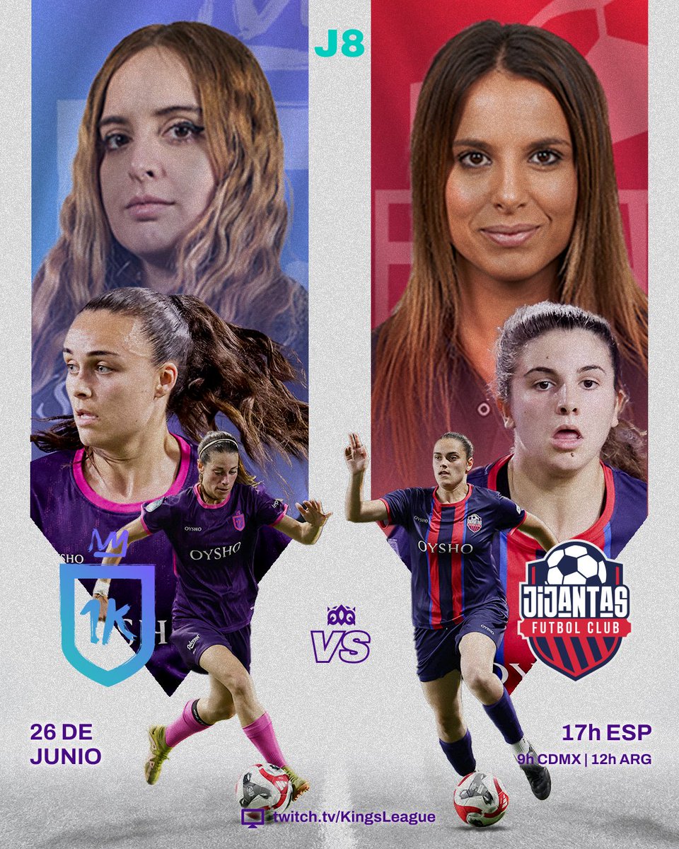 QueensLeague's tweet photo. . @1kfutbolclub 🆚 @JijantesFC

🗓 Lunes 26 de junio a las 17h.

📺 https://t.co/QkvV90bB55

#QueensLeague #Oysho https://t.co/tP8bCDvOFU