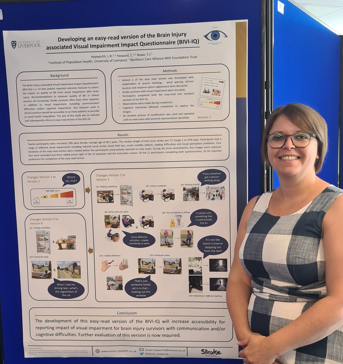 Presenting the development of an #EasyRead #AphasiaFriendly version of #BrainInjury associated #VisualImpairment Impact Questionnaire (BIVI-IQ) today at #UKPROMS  @TheStrokeAssoc @livPCMH @LivUniIPH @biosstrokeneuro @OrthoptResearch
