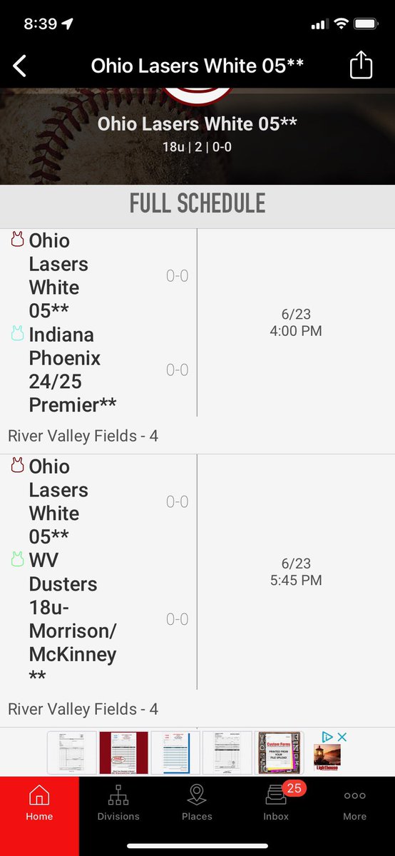 Come out and watch Lasers White 05 this weekend in Marion! Fridays schedule