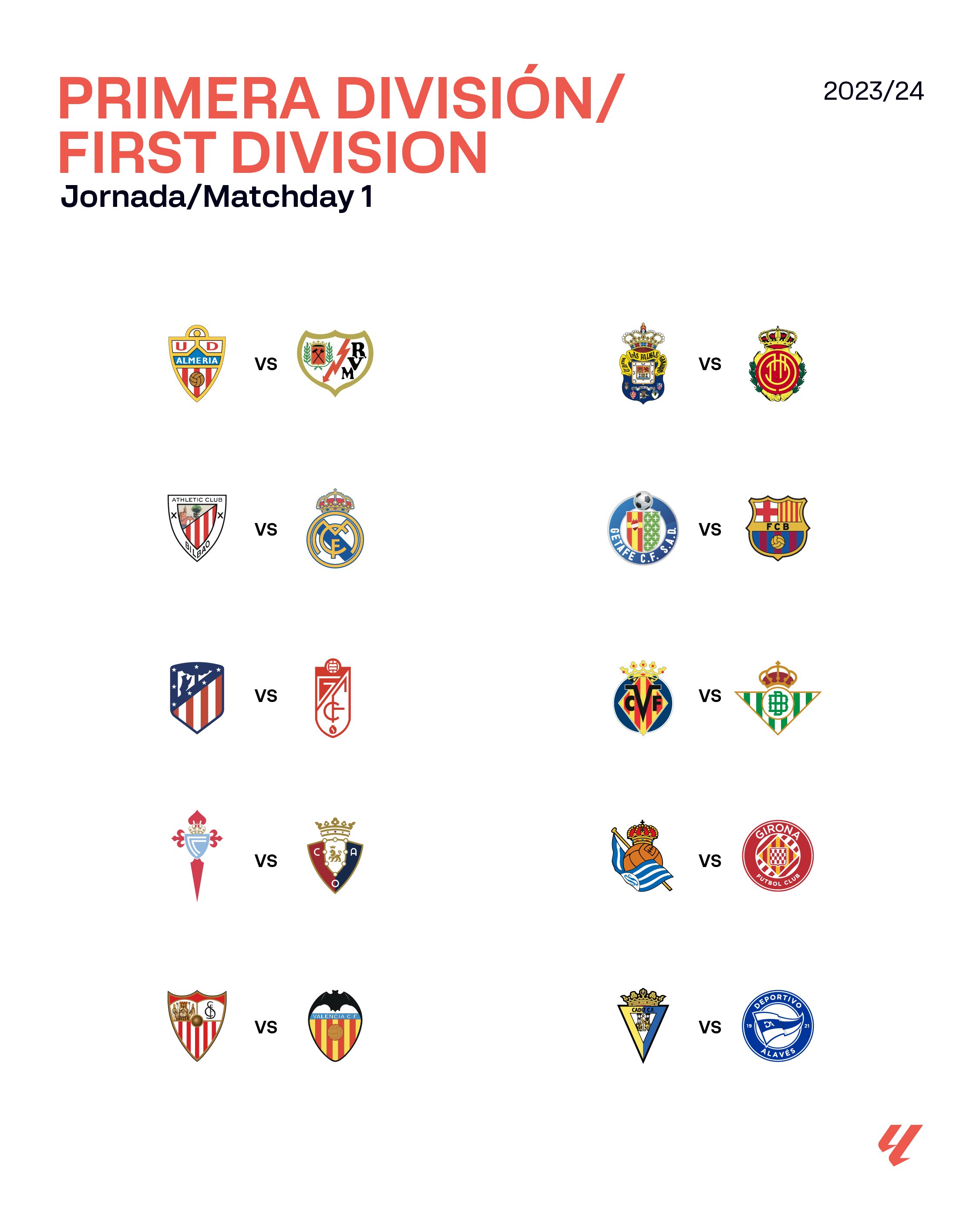 La Liga teams for the 2023/24 season