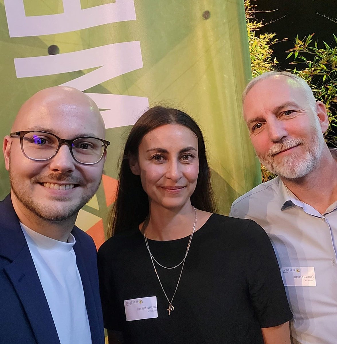 Heute beim #MediaTasting in Stuttgart: Gute Laune und gute Gespräche hat das Goldmedia-Team rund um Juliane Müller und Dr. Florian Kerkau <a href="/floriankerkau/">Florian Kerkau</a> aus der Geschäftsführung und Max Reichert (links im Bild). #konferenz #medien #streaming