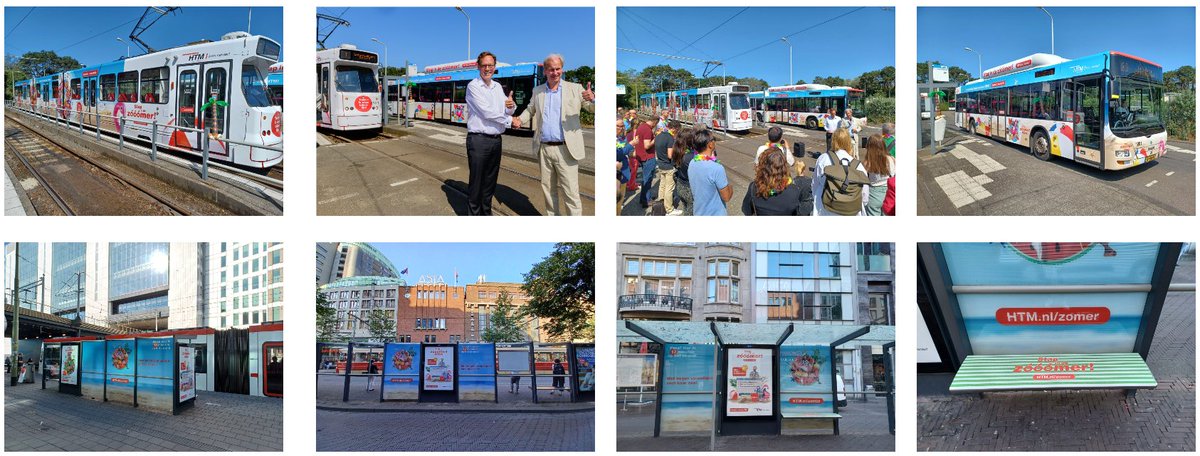 Zomercampagne HTM gestart. Op halte Zuiderstrand-Markenseplein. Ieder weekend brengt HTM zo'n 50.000 mensen naar het strand. Met HTM extra voordelig, snel en zonder parkeergedoe naar het strand! #HTM #OV #scheveningen