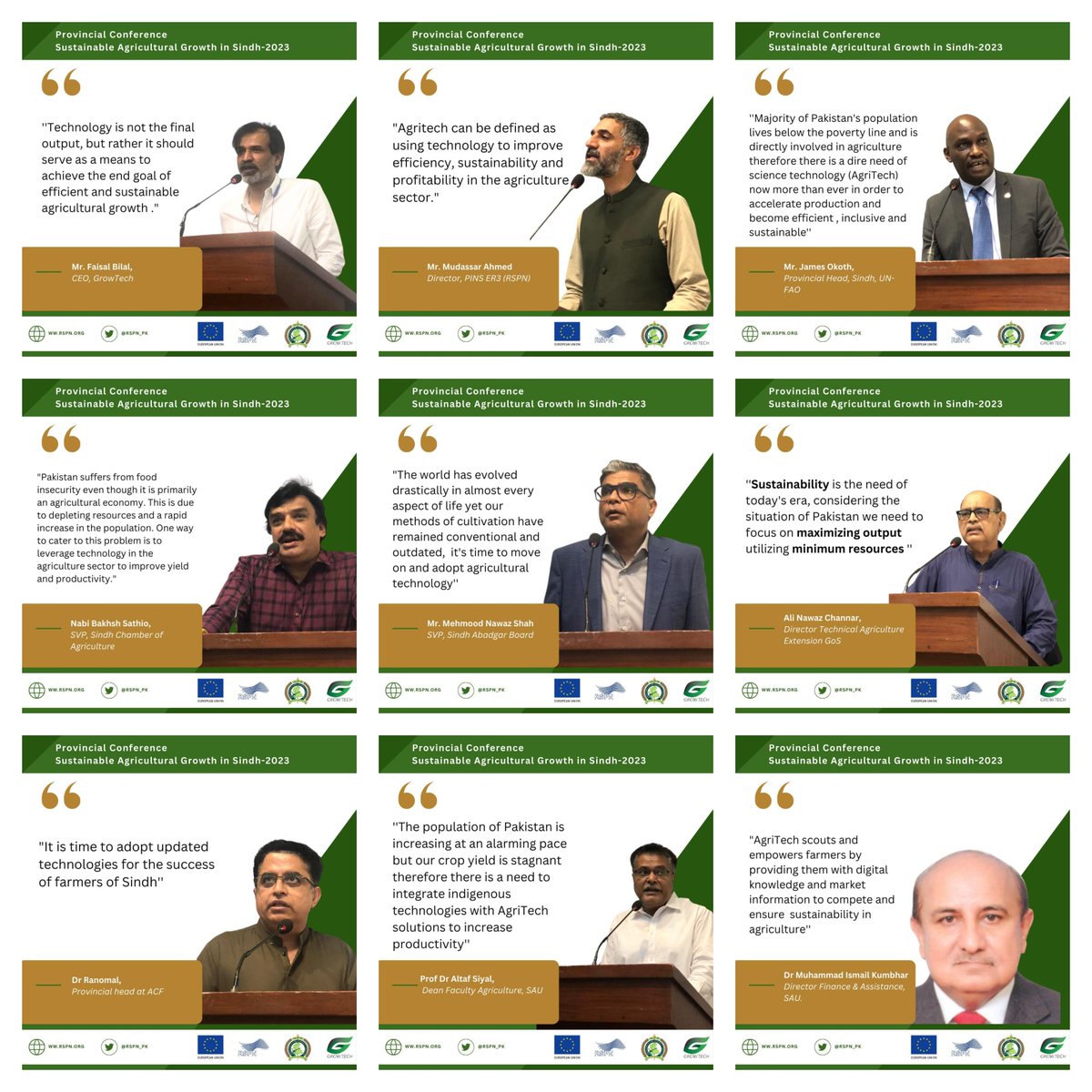 GROWTECH_Ser's tweet photo. Sustainable Agricultural Growth in #Sindh Role of #AgriTech Unlocking Opportunities &amp; Overcoming Barriers organized #RSPN in collaboration with #GROWTECH #SAU Tandojam with support from #EU to achieve #FoodSecurity, increase #GDP &amp; #Employment &amp; progress towards #SDG 2 https://t.co/G7llMDWg9Q