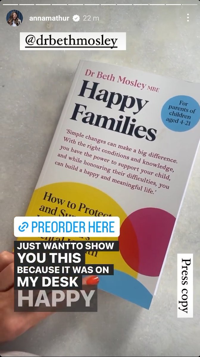 Wonderful to see @drbethmosley riding high at #1 in Hot New Releases for Child Discipline on Amazon and all the proof love on IG!

Happy Families is out in 10 weeks! 💫💫💫