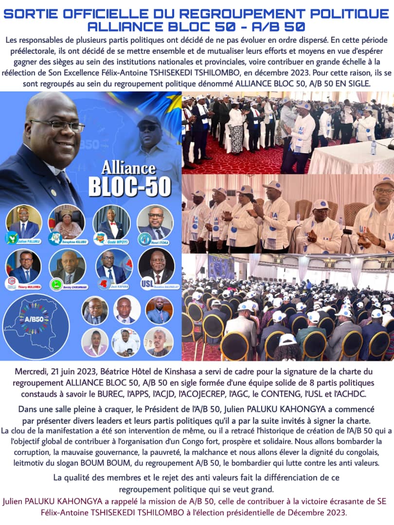 AsaniLonghe7's tweet photo. Sortie officielle de A/B 50 en sigle
L Qté d Mbres et l rejet d anti valeurs fait l #ciation d c rgrpmnt po qui se veut grand.
@julienpalukucom a rappelé l mission de A/B 50 d contribuer à l victoire d FATSHI et à bombarder l mauvaise gouvernance pr élever en dignité l congolais https://t.co/CX4c9pMWSa
