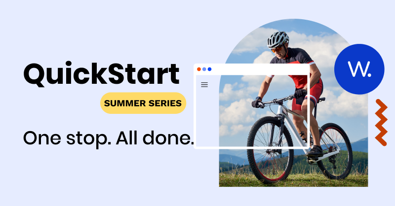webdotcom's tweet image. 🚴 Let our pros build your website while you enjoy the summer months. Our #QuickStart team will get your brand online fast and leave your competition in the dust.