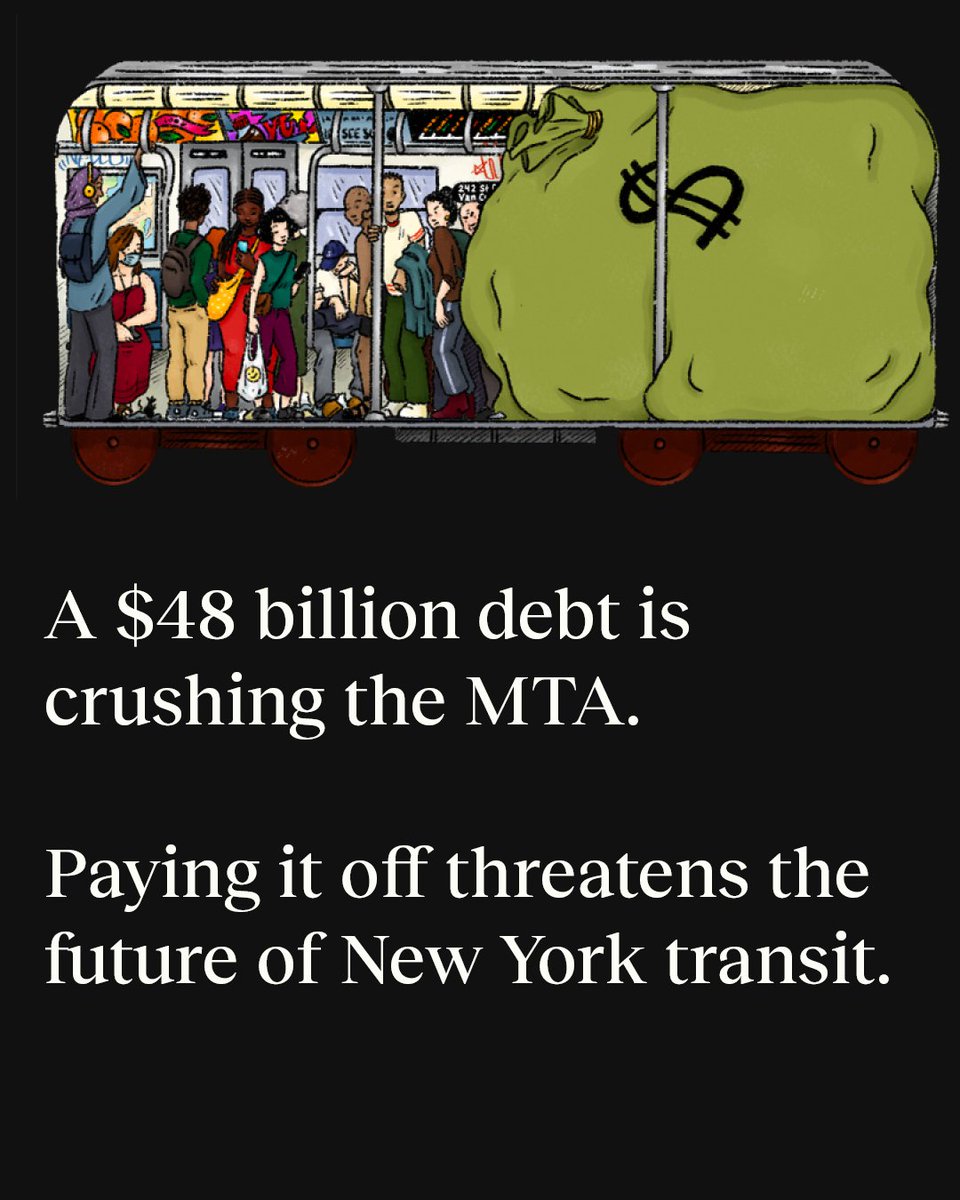 Gothamist's tweet photo. For decades, the MTA has taken out loans to pay for new tracks, stations, trains, buses and maintenance.  

But after ridership plummeted during the pandemic, officials are uncertain whether the MTA will have enough money to stay afloat beyond 2026.

More: https://t.co/ZrZdwSpgn6 https://t.co/1jtf7YSyg6
