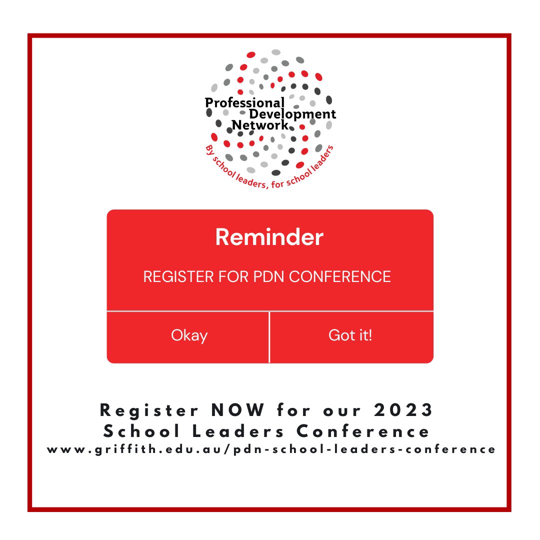 pdn_au's tweet photo. --REMINDER--
Register NOW for our upcoming School Leaders' Conference from 9-11 August at SeaWorld Conference Centre Gold Coast. 

SECURE YOUR ATTENDANCE HERE:
https://t.co/JFHI40grXH 

#schools #queenslandschools #aussieed #goldcoastconference #principals https://t.co/NbiwXNUI9g