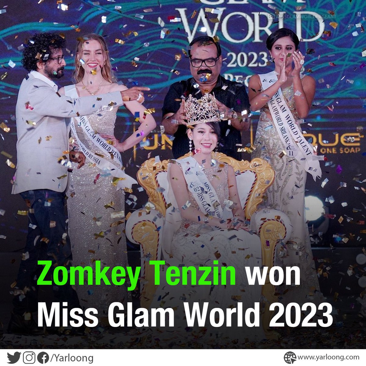 Zomkey hails from Mundgod Tibetan Settlement and moved to Belgium around 10 years ago. The fourth edition of Miss Glam World was conducted on June 21st at Le Meridien, Kochi.
#MissGlamWorld #MissGlamWorld2023 #TibeToday #TibetFlag #Yarloong #YarloongNews
