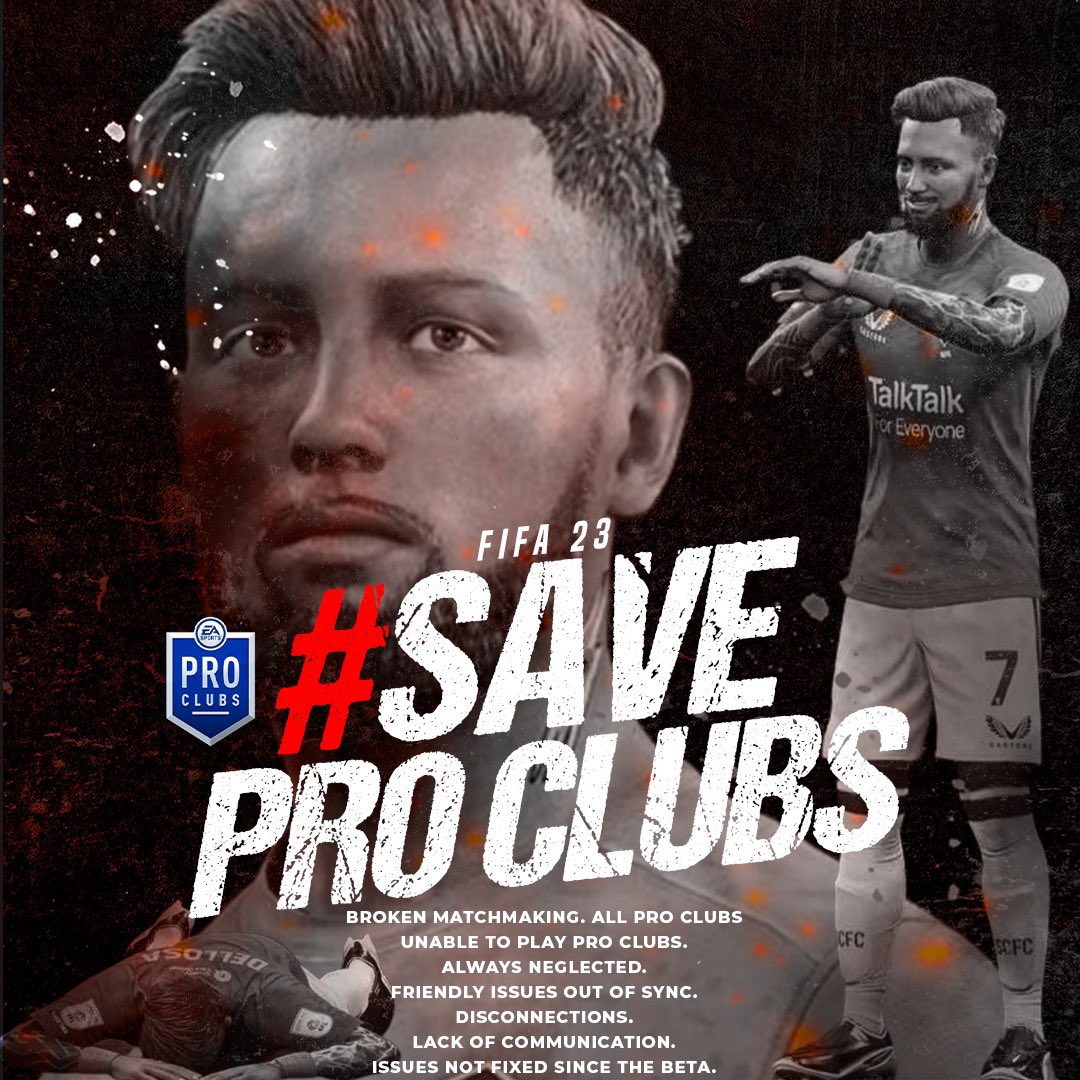 #SaveProClubs 

<a href="/EAFIFADirect/">EASFCDirect</a>  <a href="/EASPORTS/">EA SPORTS</a>FIFA @EASPORTS 

Absolutely fed up of this broken game, yet you prioritise fixing packs when pro clubs has been broken for over a month, you continue to ignore us paying customers, FIX your game or youl lose a massive chunk of your customer