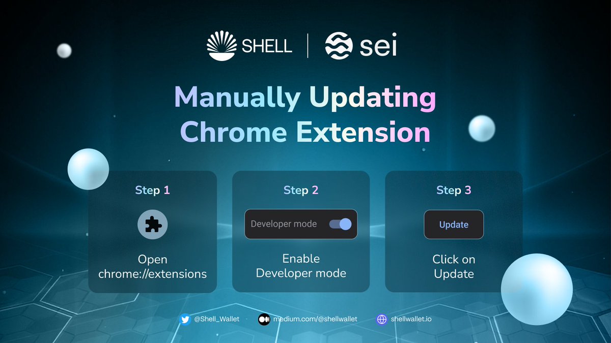 Shell_Wallet's tweet photo. โ ๏ธ Older Shell Extension versions have caused trouble for some users claiming & displaying Passport NFTs in Free Mint Round 1
โ๏ธ Our team is on it for the Upcoming Round 2 ๐ฅ
โ
To ensure a smooth experience in Round 2, you can also update your extension manually. Instructions below โฌ๏ธ
#SeiNetwork #Seilors