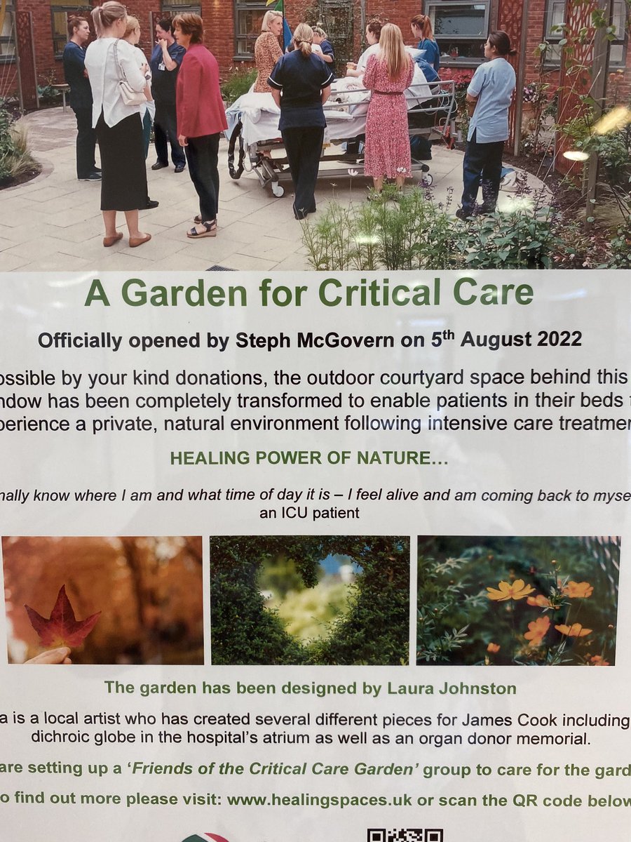 Another fabulous morning #hospitalgardenevaluation talking to nursing and OT staff about ICU patient experiences of outside space <a href="/ICUsteps/">ICUsteps</a> <a href="/LauraLightworks/">Laura Johnston - Healing Spaces</a> <a href="/UoSResearch/">UoS Research</a> <a href="/CASS180661/">CASS University of Sunderland</a> #participatoryresearch
