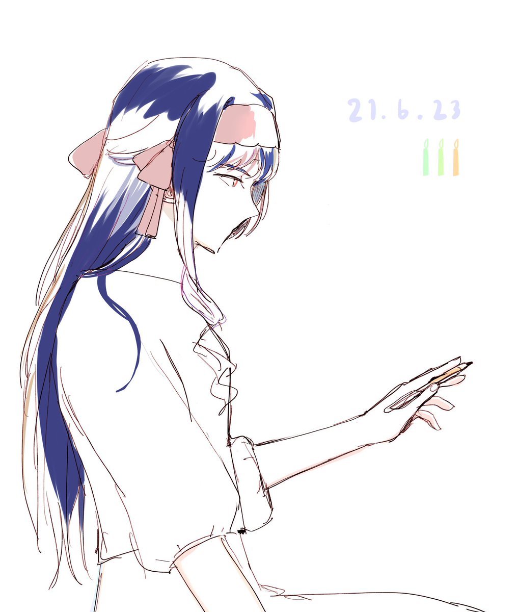 Marisa_SNM's tweet photo. (เมื่อวานวันเกิดโองาวะค่ะ 🎉 วาดทันแต่ลืมเข้ามาลงภาพเลย!) https://t.co/x8ELgvXm3P
