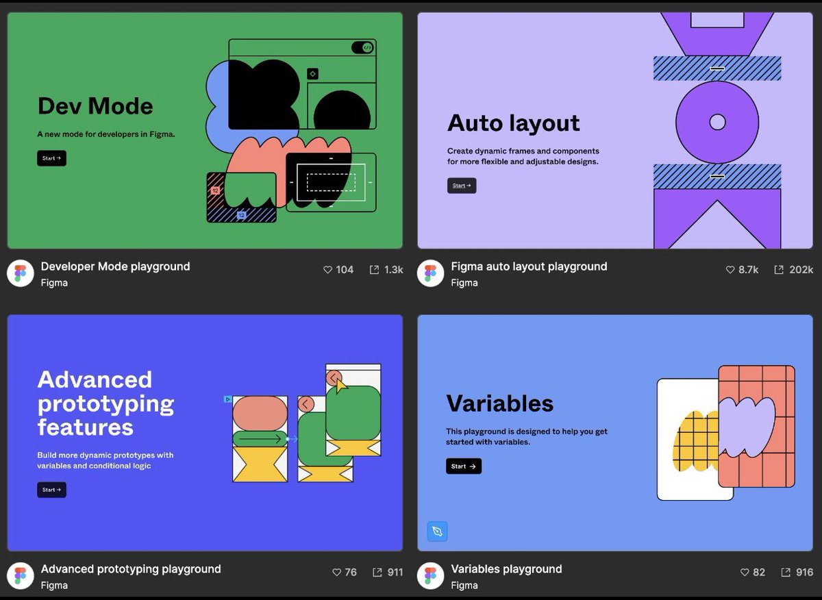 iamalexoyebade's tweet photo. Figma playgrounds to start playing with to understand @figma’s new mighty features!

Variables: https://t.co/pShTLlfZlp

Advanced prototyping feaures: https://t.co/kZTZGhhOzF

Autolayout: https://t.co/cKSoNNMRBs

Dev mode file: https://t.co/rQnmdJPwzX https://t.co/nWFcWvH82Z