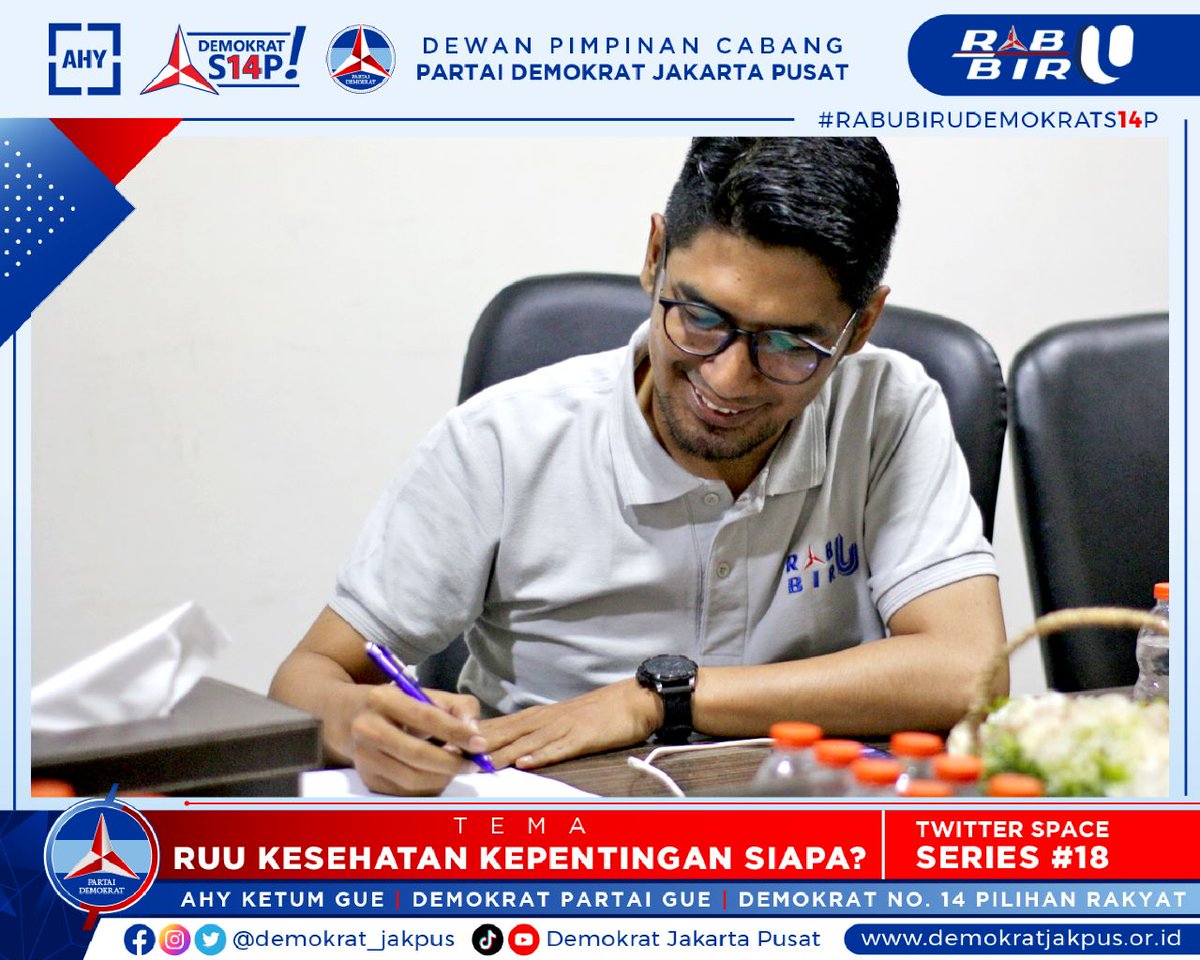 RabuBiruPDS14P's tweet photo. Suasana #RabuBiru Demokrat S14P Series 18 dengan Tema "RUU Kesehatan Kepentingan Siapa"
@Hasbil_Lbs @demokrat_jakpus @Taufiq_PD_DKI @panca66 @IDIJakpus @MTaufiq_NTB @nirwan_anestesi @PDemokrat https://t.co/AglJEWIZRR