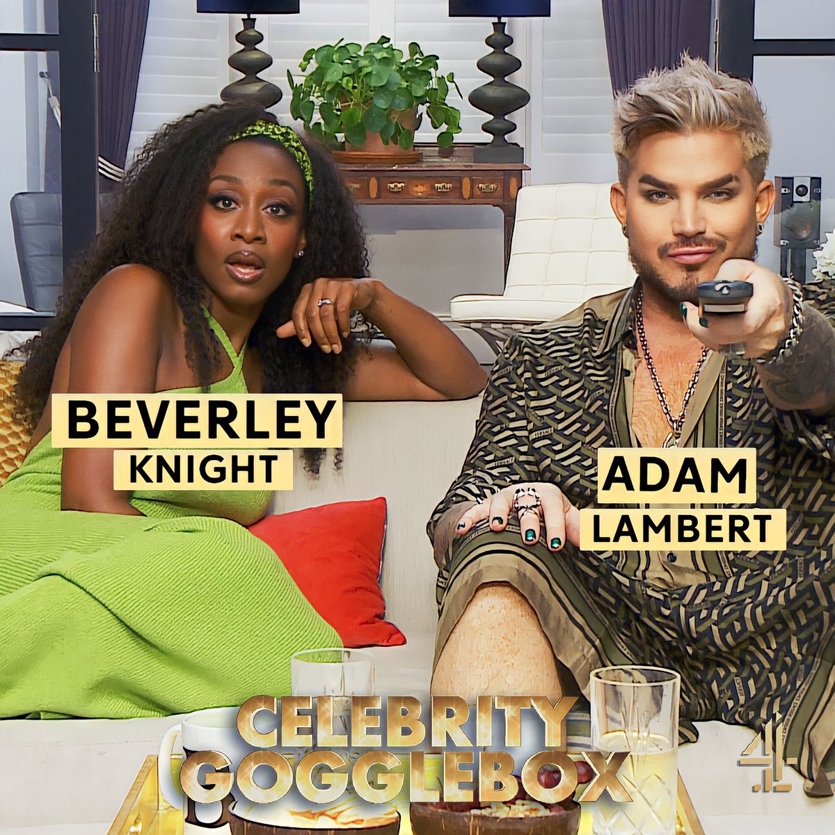 We're 'Starstruck' to announce that @adamlambert and @beverleyknight will be joining the #CelebrityGogglebox family this week! 🤩

Friday at 9pm, @Channel4 📺👀⭐️🙌