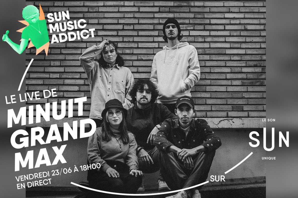LeSonUnique's tweet image. Hip hop, poésie, groove... les angevin·es ont du talent ! On reçoit le groupe Minuit Grand Max demain soir dans le #SUNMusicAddict.

👉 RDV vendredi 23/06 à 18h00 sur SUN 🎶

#musiquelive #radio #minuitgrandmax