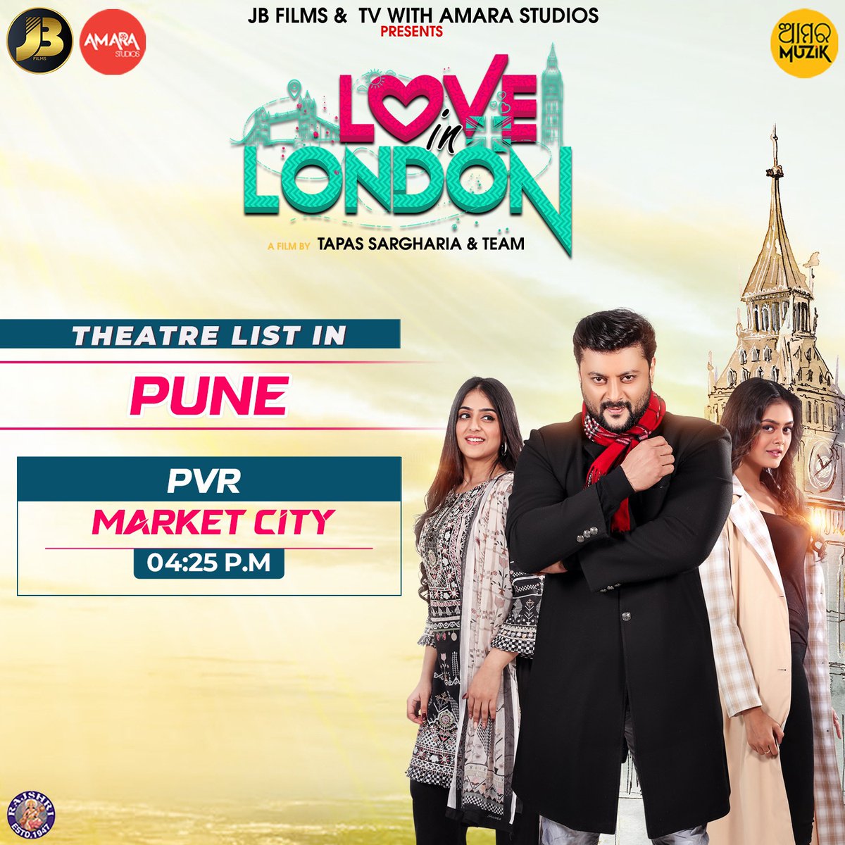 AmaraMuzik's tweet photo. " LOVE IN LONDON " Theatre List in Pune is here !!
BOOK YOUR TICKETS NOW > https://t.co/SQFdGVQgiV
@AnubhavMohanty_ #SwapnaPriyadarsini #SomyaSachdeva @TapasSargharia
@naveen_bhandari @suraj_mohnot
#BlockbusterLoveInLondon #LoveInLondon #LIL #AmaraMuzik https://t.co/oQYiTjohyE