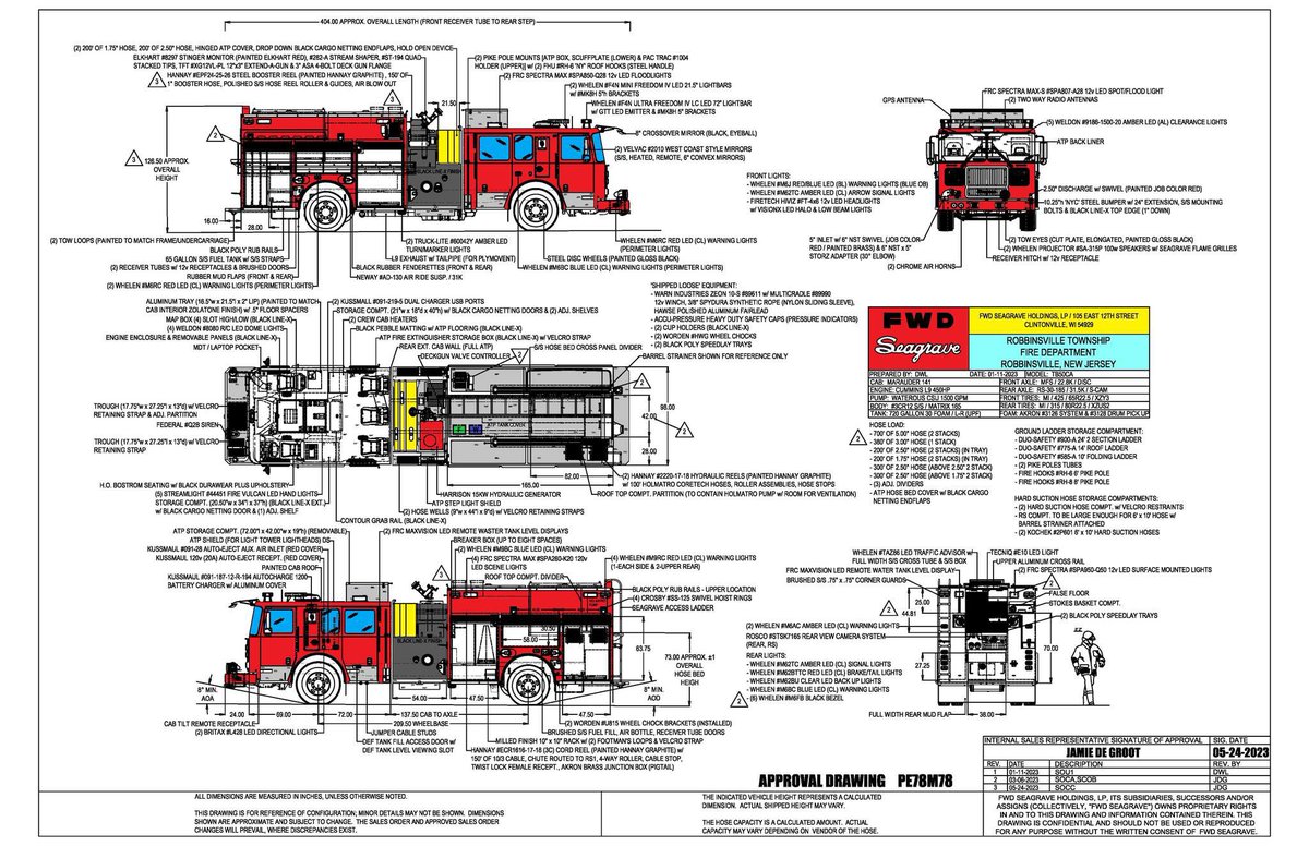 🚨NEW ORDER WITH NEW BODY DESIGN🚨
Robbinsville Township Fire Department in NJ has placed an order for a new Seagrave Marauder rescue engine with the new Seagrave 165" stainless steel rescue engine body. Thank you Robbinsville Township for your continued trust in Seagrave.