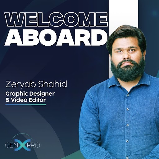 genx_systems's tweet photo. Let's Welcome &amp; Congratulate 📷📷Our New Employee Zeryab Shahid  for Joining Team Genx Integrated Systems.
 . 
. 
. 
#genxintegratedsystems #itcompany #genxfamily #NewJoining  #WelcomeOnBoard #graphicdesigner  #videoeditor https://t.co/OoM9HaORga