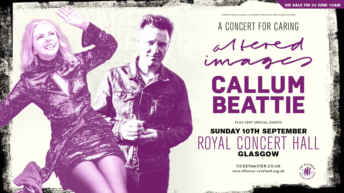 GlasgowConcertHalls (@gchalls) on Twitter photo ** On Sale Tomorrow **
<a href="/ALLIANCEScot/">The ALLIANCE</a> & <a href="/regularmusicuk/">Regular Music</a> present #Concert4Caring. A night to celebrate and thank carers.
With music from <a href="/AlteredImages5/">Altered Images</a> & <a href="/callumbeattieuk/">Callum Beattie</a>.
Sun 10 Sep 2023
Glasgow Royal Concert Hall
On sale: 10am, Fri 23 June ticketsglasgow.com/Pages/EventDet⦠** On Sale Tomorrow **
<a href="/ALLIANCEScot/">The ALLIANCE</a> & <a href="/regularmusicuk/">Regular Music</a> present #Concert4Caring. A night to celebrate and thank carers.
With music from <a href="/AlteredImages5/">Altered Images</a> & <a href="/callumbeattieuk/">Callum Beattie</a>.
Sun 10 Sep 2023
Glasgow Royal Concert Hall
On sale: 10am, Fri 23 June ticketsglasgow.com/Pages/EventDetā¦