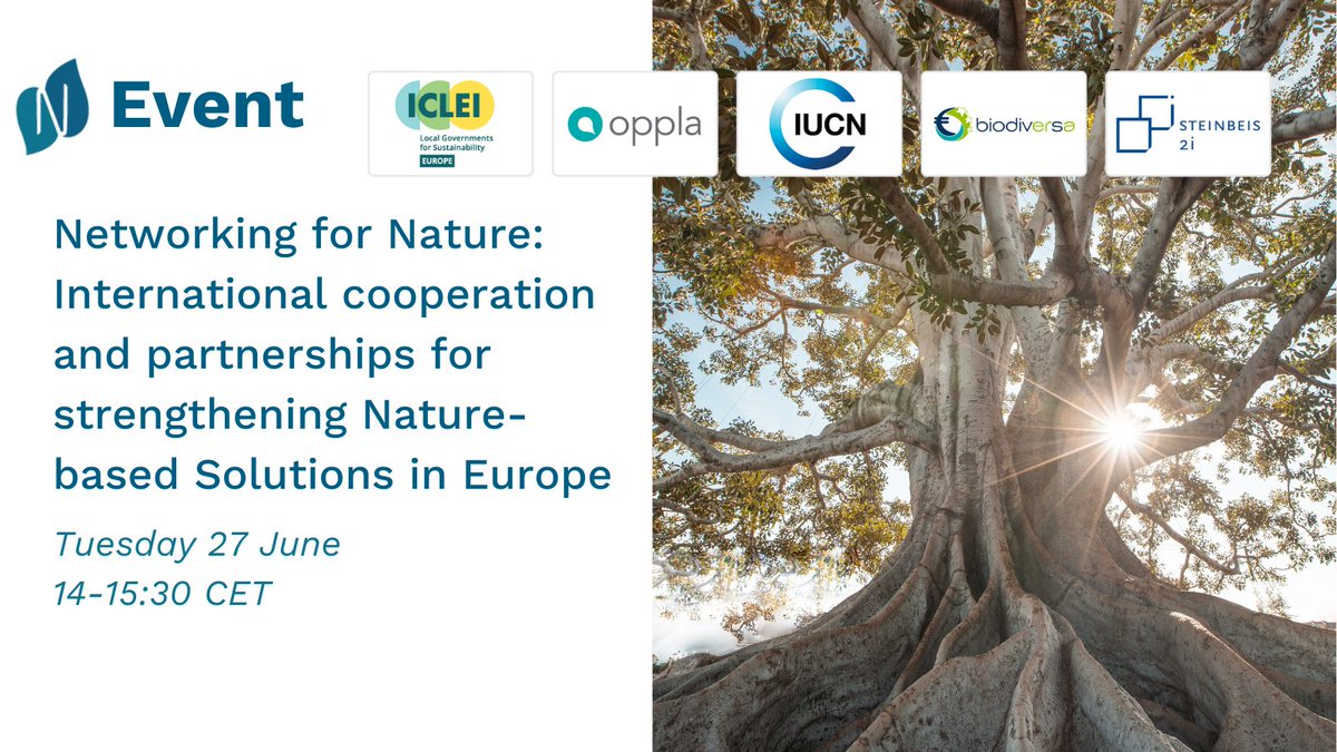 #NaturebasedSolutions are cross-sectoral in nature🌾 💬 That's why @NetworkNatureEU invites all to join this dialogue
🗓️27 June 14 CET
🔊Networking for Nature: Int'l cooperation & partnerships for strengthening NBS in 🇪🇺@IUCNEurope
Register🌱us02web.zoom.us/meeting/regist…