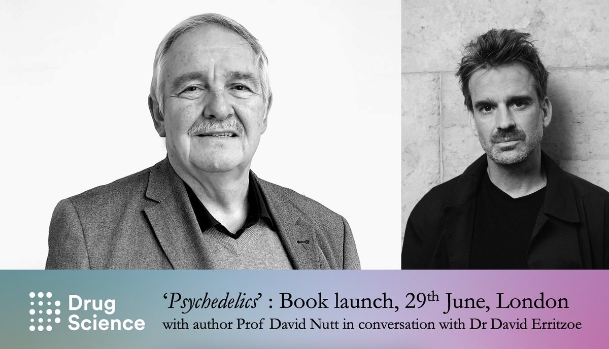 Drug_Science's tweet photo. Only 1 week to go until the event we've all been waiting for... David Nutt launches his new book 'Psychedelics' and is in conversation with Dr David Erritzoe! 🙌

✨Tickets✨and book pre-orders available here:
https://t.co/wHKus7DeBr

@DavidErritzoe @profdavidnutt https://t.co/a4HiHhcrvU