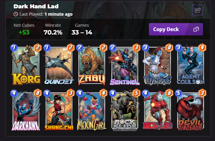 Ryan_Jonesy's tweet photo. @TLSGSnap If you're after a new deck idea, been doing well at Infinite with this deck and conquest. https://t.co/MnZikDARee