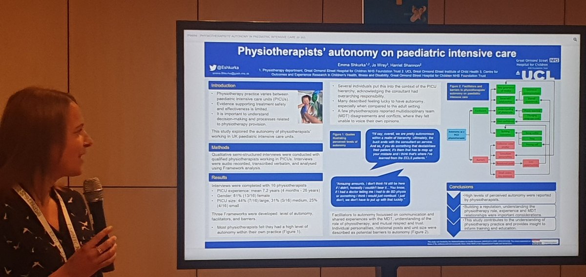 JennieBalls's tweet photo. "Autonomy of Physiotherapist's on PICU" from @EShkurka We are an essential part of the multi-disciplinary team with 24hr access to Paeds PT a standard of care for UK PICU, not just "invited guests" @EShkurka #ESPNIC2023 #PedsICU @HarrietShannon @JudyHough5 @lyvonnetume @jmenzies1 https://t.co/St51qwO8a6