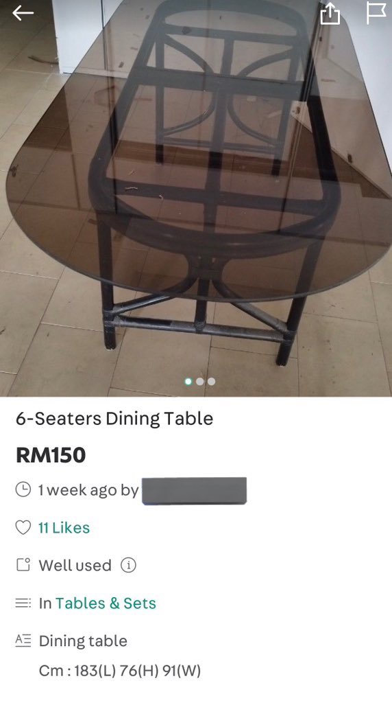 warnabilla's tweet photo. Hasil tangkapan secondhand terkini; my RM130 dining table &amp; RM80 dining chairs 🥰 love how it’s coming together! https://t.co/n1DIzS60gc