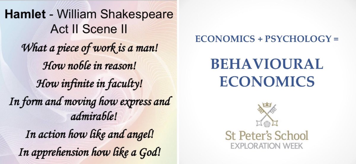 benwhite25's tweet photo. It’s time for my Behavourial Economics lecture as part of @StPetersYork #explorationweek, covering #gametheory #nudgetheory #thedecoyeffect #thefuntheory #prisonersdilemma #nashequilibrium and just how flawed human beings can be! https://t.co/ppfzg2nLGA