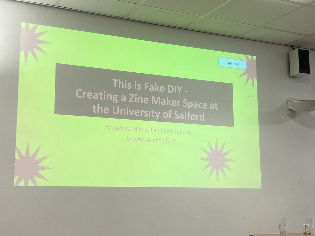 And now we’re hearing all about creating a Zine Maker Space at the University of a Salford. #ALN23