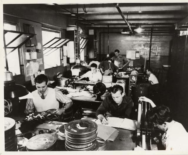 sandibachom's tweet photo. #SaveTCM I’ve been covering the @WGAEast strike since day one. David Zaslav is doing the same thing to them refusing to pay residuals and trying to replace them with AI.   

This is my father in the white shirt in the back in 1939 editing Pinocchio. In 1941 he walked picket line at Disney during the animator’s strike.  Zaslav makes $380 million a year. When he stepped in they threw  10,000 senior SAG members off healthcare. This is all about corporate greed
