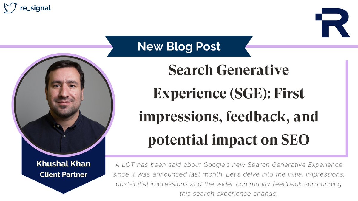 New Blog Post!

Client Partner <a href="/Khushal/">Khushal</a> has a look at SGE, and shares initial impressions, feedback, and the impact we might see from an SEO perspective!

Link in comments below ⬇️