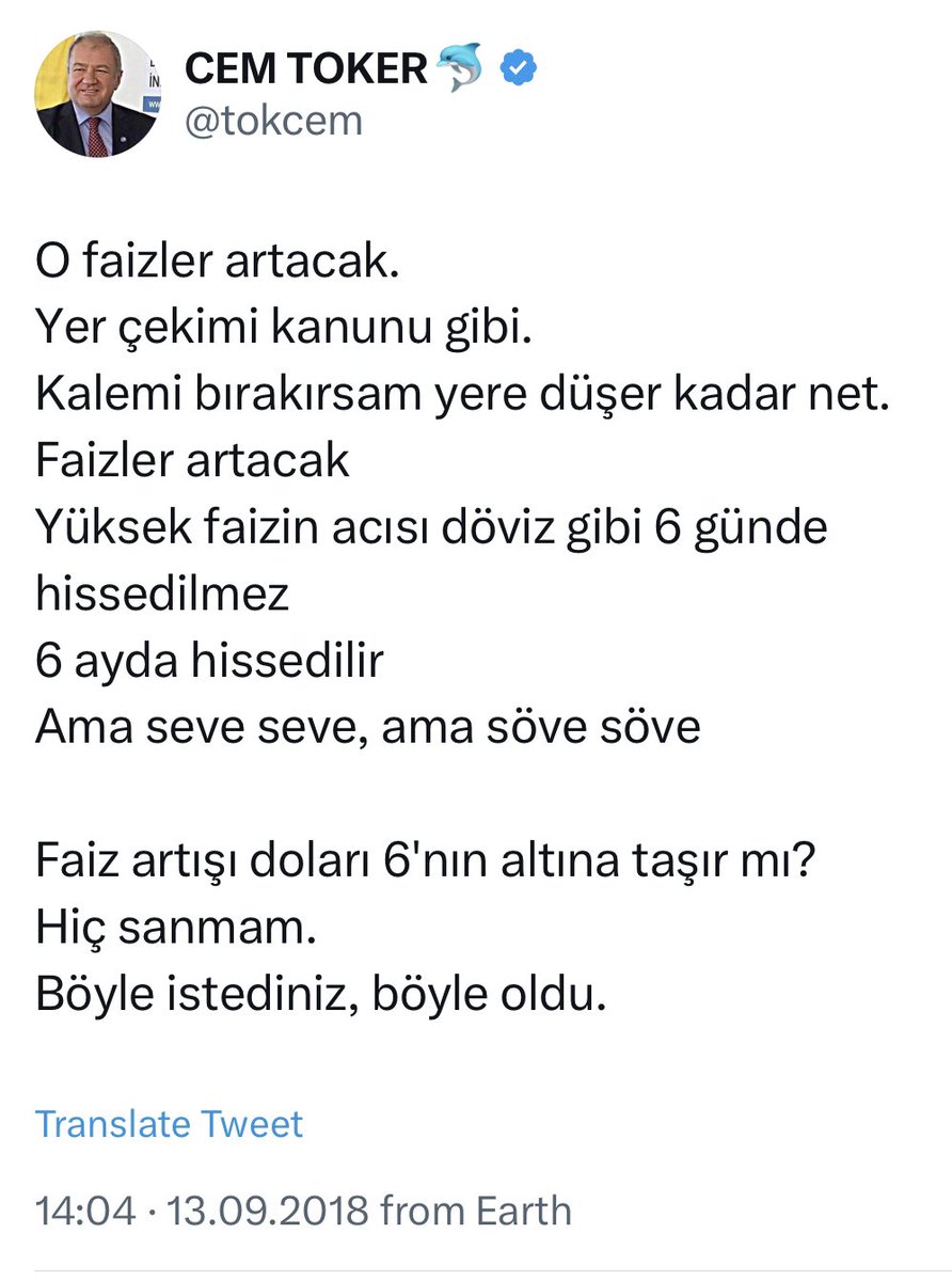 Senelerce inatlaştılar ve millete kan kusturdular…
Eylül 2018…
Marmara’da ekonomi okuyup ekonomist olanlar dışında herkes söyledi.
“Ama seve seve, ama söve söve, eninde sonunda artacak o faizler” diye..